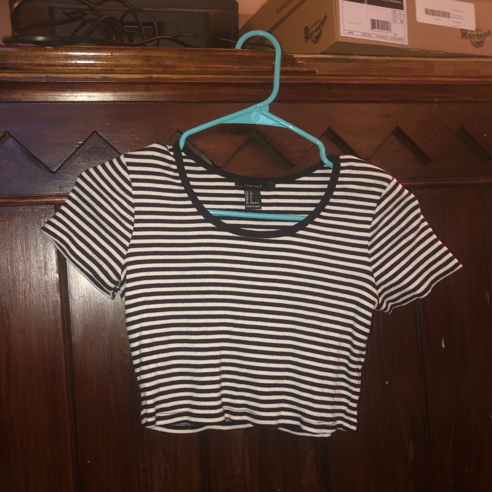 Forever 21 striped crop top